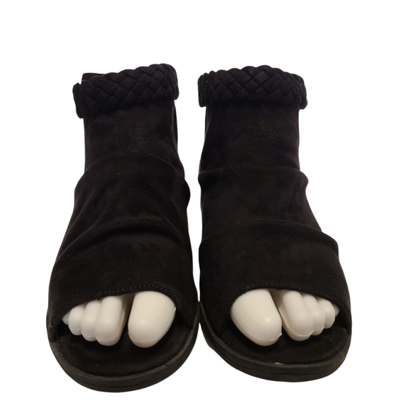 Soda Women's Brinley Braided Buckle Slouchy Peep Toe Bootie - Picture 2 of 8